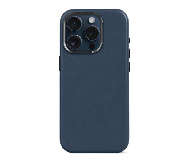 Decoded Leather Back Cover do iPhone 15 Pro true navy - 1187377 - zdjęcie